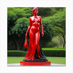 Estatua De Parque Donde Predomina El Rojo Sobre El Negro Canvas Print