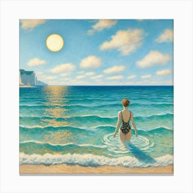Swimming Late Afternoon Home Hotel Commercial Canvas Print