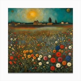 Poppies In The Meadow Canvas Print