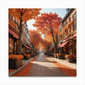 Autumn In Paris City art print Canvas Print