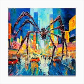 Spider On The Street Canvas Print