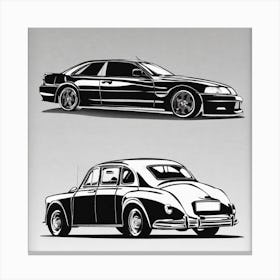Classic Car Decals Canvas Print