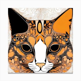 Orange Cat Face Canvas Print