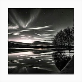 Aurora Reflected In Water Canvas Print