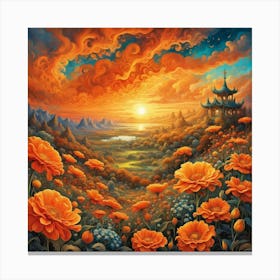 Chinese Sunset Canvas Print