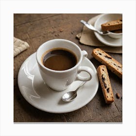 Italian Espresso Create An Image Of A Perfectly Brewed Italian Espresso In A Small Porcelain Cup Wit 2187191441 Canvas Print