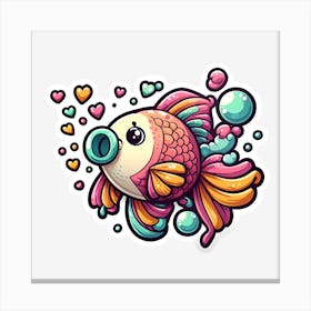 Goldfish Sticker Canvas Print