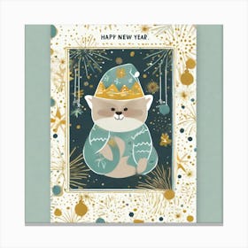 Happy New Year Card Canvas Print