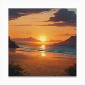 Default A Beautiful Sunset On A Sicilian Beach Without People 0 (1) Canvas Print