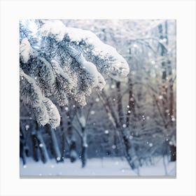 Winter Forest Background Canvas Print