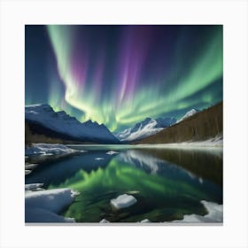 Aurora Borealis paintings art print 1 Canvas Print