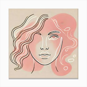 pink woman portrait  Canvas Print