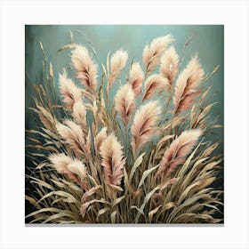 Flower Motif Painting Fountain Grass Art Print Canvas Print