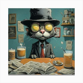 Cat In Hat Canvas Print