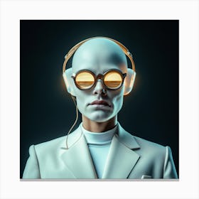 Futuristic Woman With Headphones 4 Canvas Print