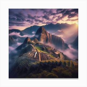 Sunrise At Machu Picchu Canvas Print