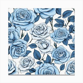 Blue Roses 9 Canvas Print