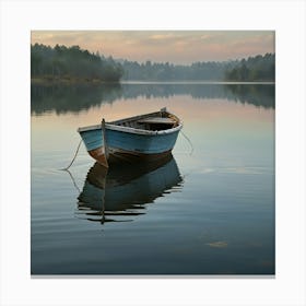 Boat On A Lake Canvas Print