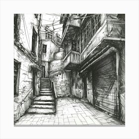 A Urban Exploration Hand Drawn Sketch Illustrati 1719335987 4 Canvas Print