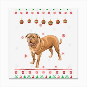 Mastiff Dog Ugly Xmas Design Matching Ugly Christmas Holiday Canvas Print