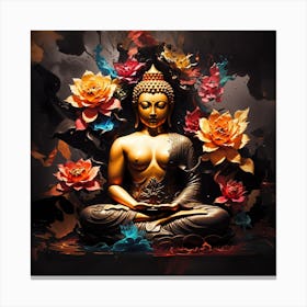 Buddha In a meditative pose,peace in chaos Canvas Print