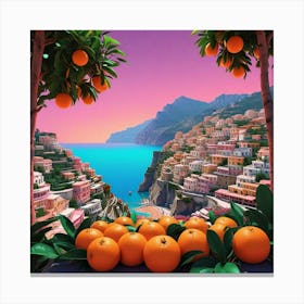 Oranges On The Beach 1 Canvas Print