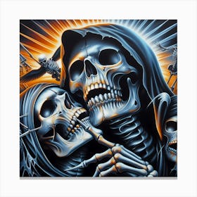 Skeleton Lovers Canvas Print