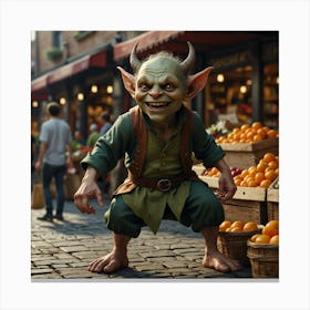 Troll In The Market Canvas Print