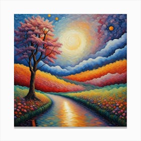 Sunrise By The River Canvas Print