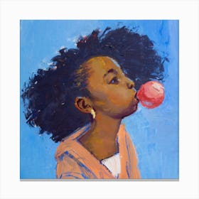 Curly Girl Square Canvas Print