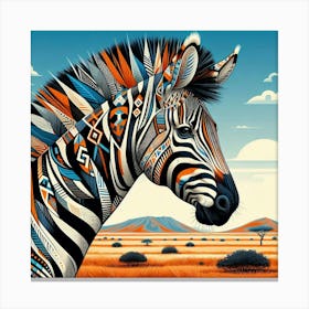 Tribal African Art zebra 1 Canvas Print