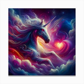 Unicorn In The Clouds Canvas Print