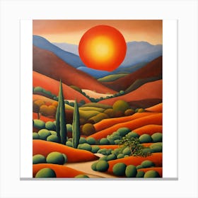 'Sunset In The Desert' Canvas Print