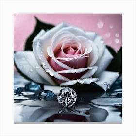 Rose With Diamond Canvas Print