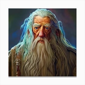 Colorful Depiction Of Gandalf In Unique Attire Canvas Print