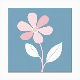 A White And Pink Flower In Minimalist Style Square Composition 547 Canvas Print