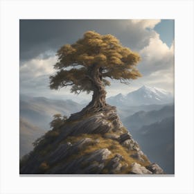 Tree On Top Of Mountain 13 Canvas Print