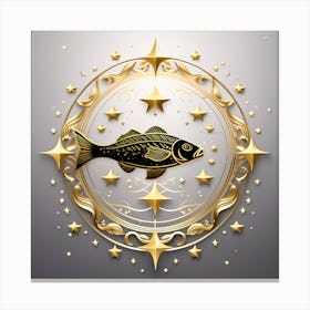 Zodiac symbol, Fish Canvas Print