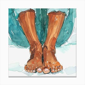 Feet Watercolor Illustration Canvas Print