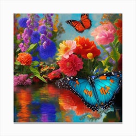 Butterfly In The Garden 2 Canvas Print