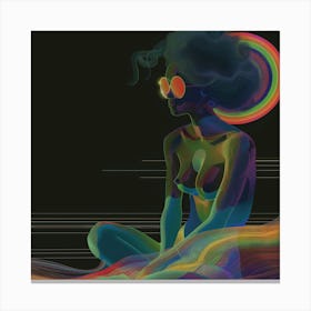 Psychedelic nude woman artwork Print, "Time Forgotten" Canvas Print