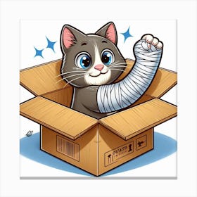 Cat In A Box 5 Canvas Print