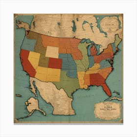 Default Vintage Map Usa Aesthetic 3 Canvas Print
