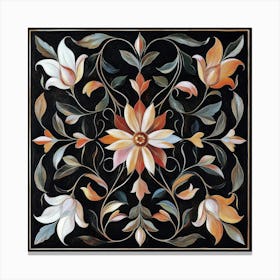 Floral Mosaic Art Canvas Print