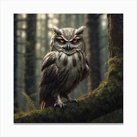 Owl In The Woods 41 Canvas Print