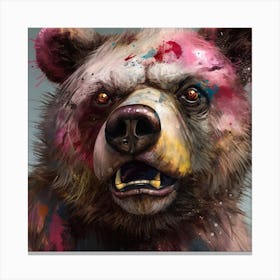 Splatter Bear Canvas Print