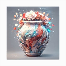 Abstract Vase in a form of crystals and crisp of glass Canvas Print