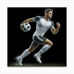 Soccer Player Running Canvas Print