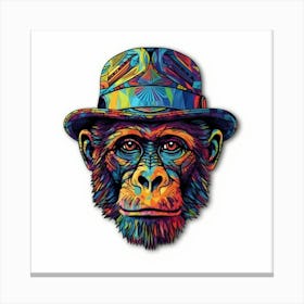 Chimpanzee In Hat Canvas Print