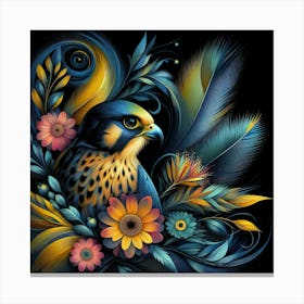 Eagles And Flowers 4 Canvas Print